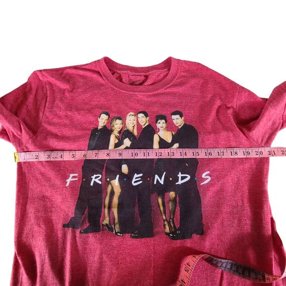 Friends Televsion Series Retro 90's Unisex Graphic Faded Red Tee Size Large - Picture 8 of 10